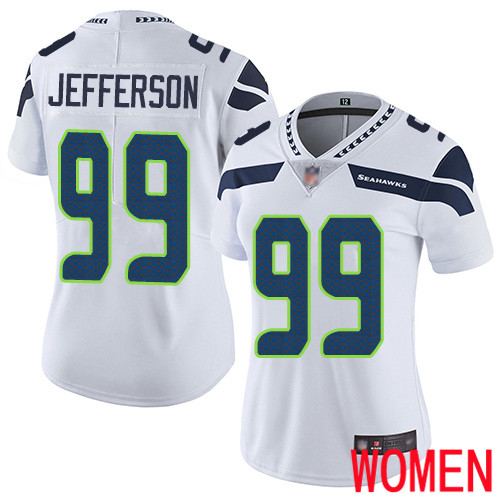 Seattle Seahawks Limited White Women Quinton Jefferson Road Jersey NFL Football #99 Vapor Untouchable->women nfl jersey->Women Jersey